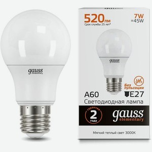 Упаковка ламп LED GAUSS E27, груша, 7Вт, 10 шт. [23217a]