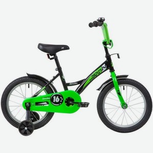 Велосипед NOVATRACK Strike (2020), городской (детский), колеса 16 , черный/зеленый, 10.7кг [163strike.bkg20]