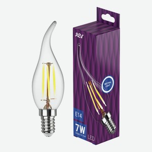 Лампа светодиодная REV Deco Filament Premium FC37 E14 7 Вт 4000 K свеча на ветру прозрачная