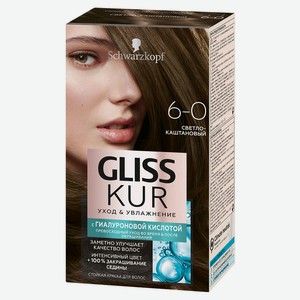 Краска для волос Gliss Kur Уход и увлажнение светло-каштановый тон 6-0, 142,5 мл