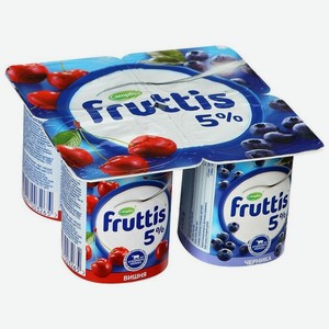 Продукт йогуртный Fruttis вишня и черника 5%, 115 г