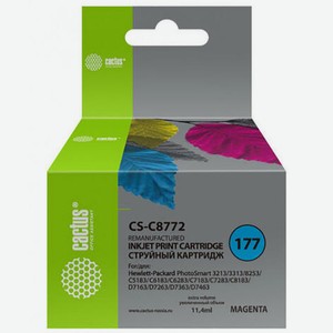 Картридж струйный CS-C8772 пурпурный для №177 HP PhotoSmart 3213/3313/8253/C5183 (11,4ml) Cactus