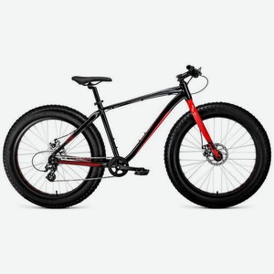 Велосипед FORWARD Bizon (2021), горный (взрослый), рама 18 , колеса 26 , черный/красный, 14.13кг [rbkw1w668003]