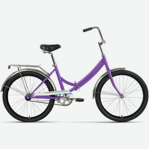 Велосипед FORWARD Valencia 24 1.0 (2022), городской (подростковый), складной, рама 16 , колеса 24 , фиолетовый/голубой, 13.7кг [rbk22fw24070]