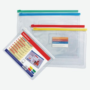 Zip-пакет ErichKrause PVC Zip Pocket A4 пластиковый прозрачный, 1 шт