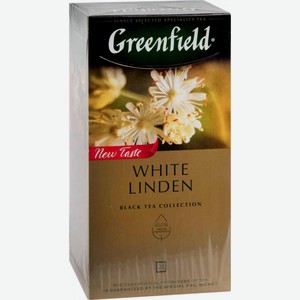 Чай чёрный с зелёным Greenfield White Linden в пакетиках, 25×1,5 г