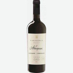 Вино Fanagoria Авторское Шардоне-Совиньон белое сухое 13 % алк., Россия, 0,75 л