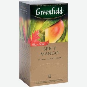 Чай зелёный оолонг Greenfield Spicy Mango со вкусом и ароматом Манго, 25×1,5 г