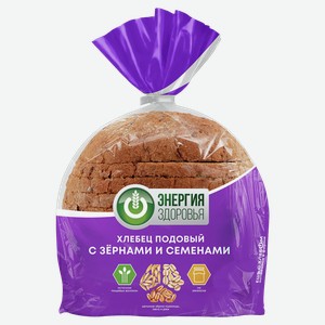 Хлебец Подовый с зернами и семенами ХЛЕБНЫЙ ДОМ нарезка, 0.3кг