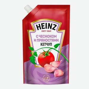 Кетчуп Heinz с чесноком и пряностями 320гр дой-пак
