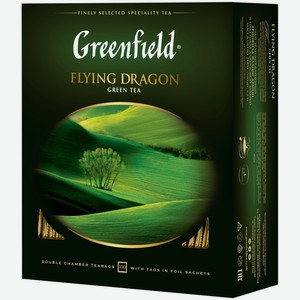 Чай зеленый GREENFIELD Flying dragon к/уп, Россия, 100 пак