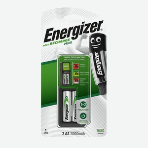Зарядное устройство Energizer Mini EU Plug + Аккумуляторы 2AA 2000 mAh