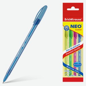 Ручка шариковая ErichKrause Neo Cocktail синяя, 4 шт