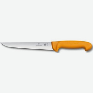 Нож кухонный Victorinox Swibo, разделочный, для мяса, 220мм, заточка прямая, стальной, оранжевый [5.8411.22]