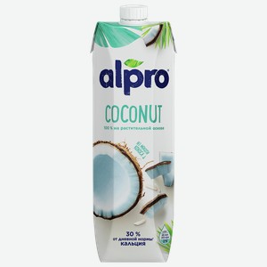 Напиток кокосовый АЛПРО с рисом, ультрапастеризованный, обогащенный кальцием, 0.9%, 1л