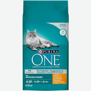 Purina One корм для взрослых кошек всех пород, курица и злаки (9,75 кг)