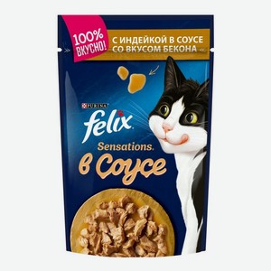 Влажный корм Felix с индейкой в соусе повседневный для взрослых кошек 75 г