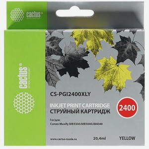 Картридж струйный CS-PGI2400XLY желтый для Canon MAXIFY iB4040/ МВ5040/ МВ5340 (20.4мл) Cactus