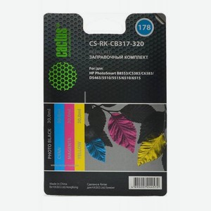 Заправочный набор Cactus CS-RK-CB317-320 многоцветный 120мл для HP PS B8553/C5383/C6383/D5463/5510