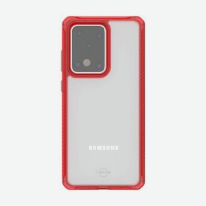 Чехол антибактериальный ITSKINS HYBRID CLEAR для Samsung Galaxy S20 Ultra красный/прозрачный