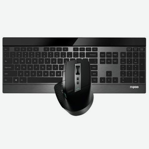 Комплект (клавиатура+мышь) Rapoo 9900M BLACK, USB, беспроводной, черный [19354]