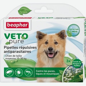 Beaphar биокапли от паразитов для собак средних пород, 3 пипетки (32 г)