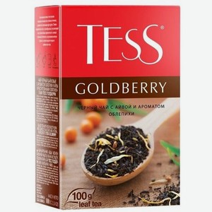 Чай черный листовой Tess Goldberry с айвой и ароматом облепихи 100 г