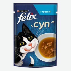 Влажный корм Felix Суп с треской в соусе для взрослых кошек 48 г