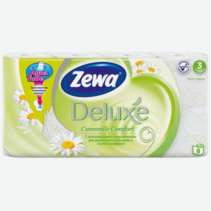 Туалетная бумага Zewa Deluxe с ароматом ромашки трехслойная 8 шт