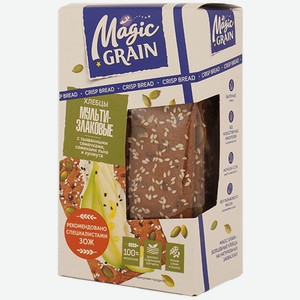 Хлебцы Magic Grain мультизлаковые с тыквенными семечками,семенами льна и кунжута 160г