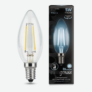 Лампа Gauss led filament candle E14 5W 4100К 1/10/50