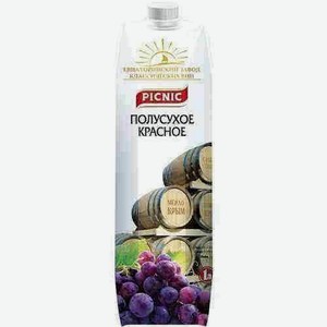 Вино Пикник Кадарка Евпаторийская Красное Сладкое 12% 1л