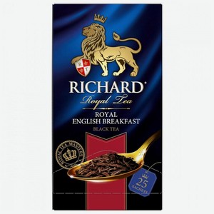 Чай черный Ричард роял инглиш брекфаст Richard Royal English Breakfast, 12 шт по 25 пак