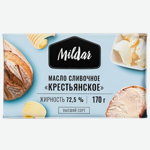 Масло сладкосливочное Mildar 72,5% 170гр