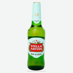 Пиво безалкогольное Stella Artois светлое фильтрованное, не более 0.5%, 0.44 л, стеклянная бутылка