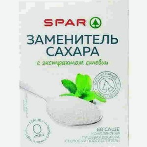 Заменитель Сахара Spar С Экстрактом Стевии Саше 60шт