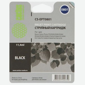 Картридж струйный CS-EPT0801 черный для Epson Stylus Photo P50 11.4мл Cactus