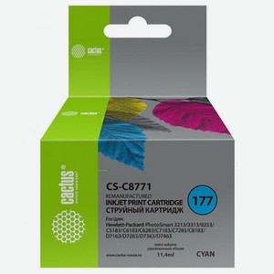 Картридж струйный CS-C8771 голубой для №177 HP PhotoSmart 3213/3313/8253/C5183/C6183 (11,4ml) Cactus