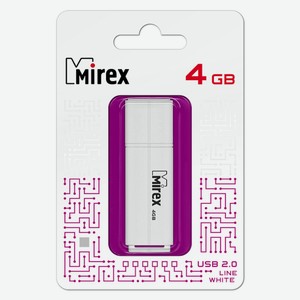 Флешка Line USB 2.0 13600-FMULWH04 4Gb Белая Mirex