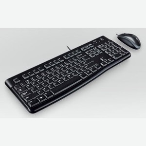Клавиатура и мышь Комплект (клавиатура+мышь) MK120 USB проводной Черный Logitech