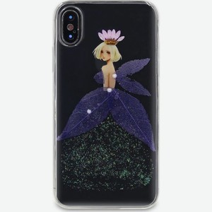 Чехол-накладка DYP Flower Case для Apple iPhone X/XS фея фиолетовые цветы