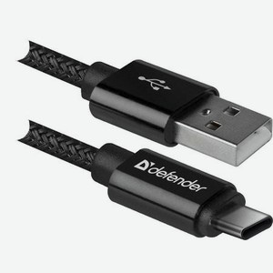 Кабель Defender USB09-03T PRO USB2.0 Черный AM-Type-C 1m 2.1A (87814)