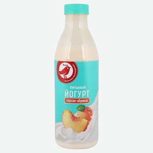 Йогурт питьевой АШАН Красная птица с кусочками фруктов персика и абрикоса 2,5% 750 мл