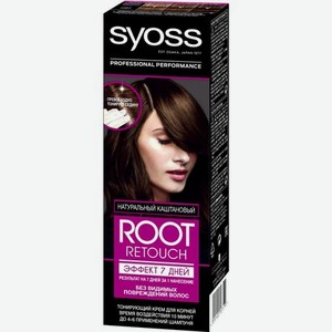 Крем для волос Syoss Root Retoucher тонирующий Эффект 7 дней оттенок 6.0 Натуральный Каштановый, 60 мл