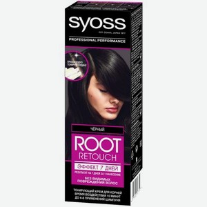 Крем для волос Syoss Root Retoucher тонирующий Эффект 7 дней оттенок 1.0 Чёрный, 60 мл