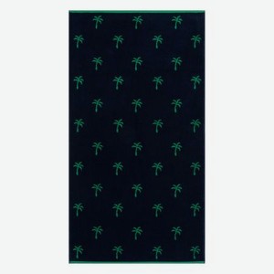 Махровое полотенце Cleanelly Palme зеленое с синем 70х130 см