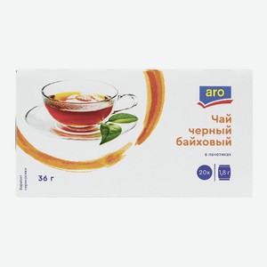 aro Чай черный пакетированный (1.8г х 20шт), 36г Россия