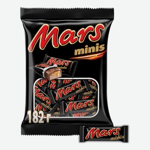 Батончики Mars Minis в молочном шоколаде с нугой и карамелью 182 г