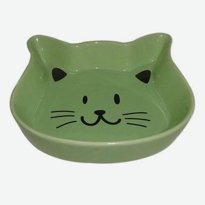 Миска для животных Foxie Kitty керамическая 15,5 х 3 см зеленая 220 мл