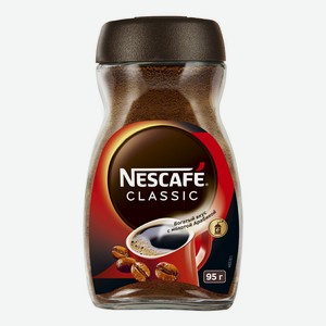 Кофе Nescafe Classic натуральный растворимый порошкообразный с добавлением натурального жареного молотого 95 г